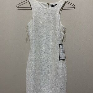 Speechless Shimmering Silver Sleeveless Mini Dress